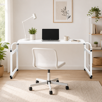 Table roulante pour lit, table de chevet mobile pour ordinateur portable, lecture, travail et repas