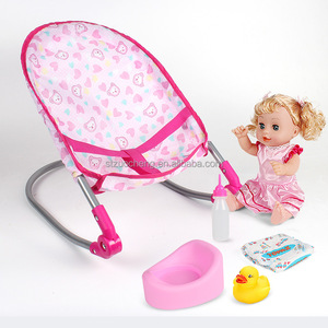 En stock : Jouet poussette pour poupée en plastique et métal, fauteuil de repas pour bébé, chaise berçante, <span class=keywords><strong>lit</strong></span> balançoire, jouet de simulation - Product Image 2