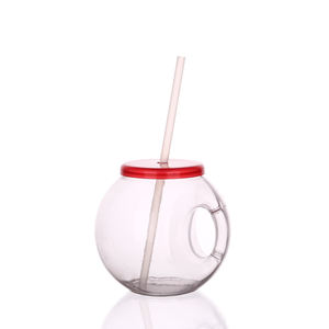 पुआल और ढक्कन के साथ Wholesales प्लास्टिक मछली कटोरा कप साझा कप बार क्लब पार्टी विज्ञापन स्टेडियम प्रचार कप - Product Image 2