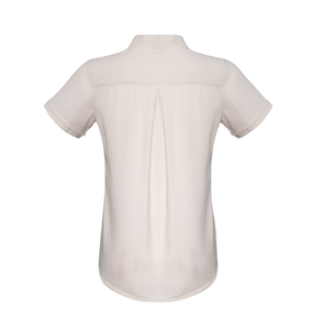 Womens 100% Polyester extensible mécanique avec pli au dos choix parfait pour un confort pratique au quotidien Chemisier à manches courtes - Product Image 4