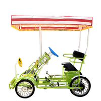 2024 vélo électrique à pédale à une rangée deux places touristique Surrey vélo quadricycle vélos avec ombre 48V voiture de tourisme