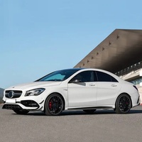 Nouveau Kit Carrosserie Modifié Style CLA AMG pour Mercedes-Benz W117 2013-2019 CLA45 AMG (Installation par Vis) - Grille Avant, Feux Antibrouillard, Jupes Latérales