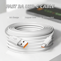 Cable de Datos USB Tipo-C de Alta Calidad, 1M 3A, Carga Rápida, Revestimiento de PVC, Conductor de Cobre Puro para Teléfono Móvil, Computadora y Automóvil