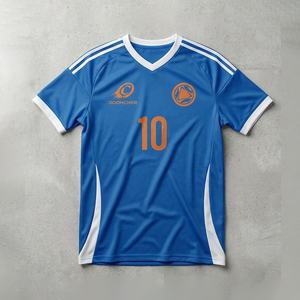 Maillot de football et de soccer athlétique moderne personnalisé à col en V, bleu royal avec rayures blanches, sublimation intégrale, entraînement, OEM ODM - Product Image 3