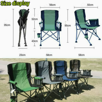 Chaise de camping pliable robuste avec porte-gobelet |   Chaise portable à structure en acier pour la plage, le jardin, les événements sportifs