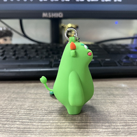 Kinqee Populaire Vert Personnage Poupées Dessin Animé Pvc Porte-clés Personnalisé 3d Kawaii Silicone Porte-clés