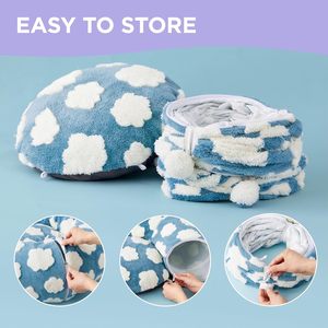 Anyo tùy chỉnh có thể gập lại đầy đủ mặt trăng mèo giường hang Shu nhung với trung tâm Mat sắc nét mèo đồ chơi đa chức năng tất cả các mùa - Product Image 4