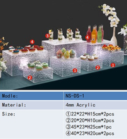 Supports de présentation de desserts en acrylique transparent de qualité supérieure, 5 niveaux, cubes de présentation de nourriture pour buffet, pour mariage, fête