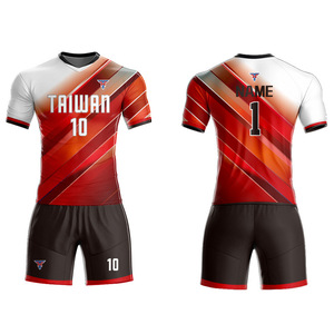 Conjunto de Camiseta de Fútbol de Talla Grande <span class=keywords><strong>con</strong></span> Logotipo Personalizado para Adultos, 100% Poliéster, Cuello en V, Sublimación, Camiseta de Fútbol Estampada - Product Image 4