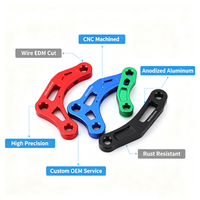 Pièces de rechange OEM PWC, rouge, bleu, vert, noir, aluminium anodisé, système de direction usiné CNC, usinage par électroérosion à fil