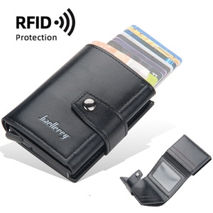 Neuartiges Automatisches Pop-up-Doppelzug-Kartenetui für Bank-, Kredit- und Ausweiskarten, Brieftasche für Damen und Herren mit RFID-Schutz - Product Image 1