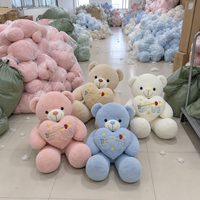 Ours en peluche marron personnalisés en gros, ours en peluche colorés et mignons, ours en peluche géants, produit fini, peau de peluche non rembourrée