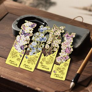 OEM Personalised Custom Brass Metal butterfly Floral Paper butterfly Bookmark for Book