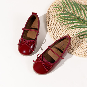 Primavera autunno scarpe da principessa in pelle lucido con fiocco per bambini nuovi mocassini casual per bambini - Product Image 3