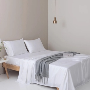 100% Natural Bamboo Fabric Queen <b>King</b> <b>Size</b> Custom Bamboo Bedding Set Cooling <b>Sheet</b> Set with Pillowcase for Hotel Eco-friendly - Product Image 2