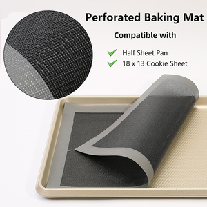 Factory Lowest Prices Grey Non-Stick Perforated <b>Baking</b> Mats Reusable Oven Liners for Making Bread Pizza Pastry Cookie - Product Image 2
