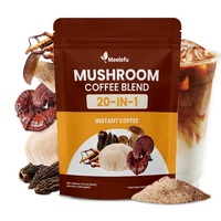 Mélange de café aux champignons Meelefu, complexe de 20 champignons en 1 en poudre avec Reishi, Cordyceps, mélange de boisson quotidienne fonctionnelle