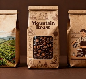 <span class=keywords><strong>Bolsas</strong></span> de Café con Logotipo Personalizado, Material Ecológico de Grado Alimenticio con Ventana Transparente, Empaque Reutilizable y Duradero para <span class=keywords><strong>Bolsas</strong></span> de Café - Product Image 3