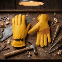 Professionelle, strapazierfähige Arbeitshandschuhe aus Rindsleder, verschleißfeste Sicherheitshandschuhe für Bau und Gartenarbeit