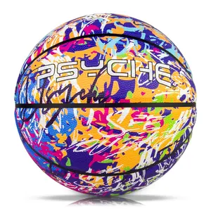 PSYCHE Factory Own Design Graffiti Printing PU Indoor Outdoor Official Size 29.5 Basketball