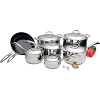 Ensemble de casseroles et poêles modernes en acier inoxydable 18/8 de haute qualité, compatibles gaz, pour la cuisine domestique
