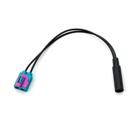 Kabel Adaptor Antena Radio Mobil Twin Fakra ke DIN Plug Tahan Air Universal OEM ODM Grosir FM AM Stereo Head Unit