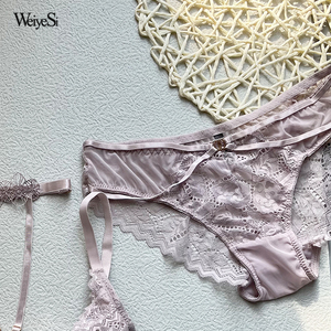 Mutandine da donna taglie forti biancheria intima Sexy mutandine di pizzo floreale in pizzo morbido Comfort Lingerie da donna slip colori rosa blu Nude - Product Image 3
