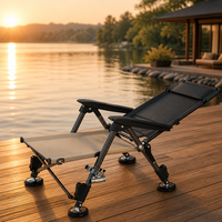 Chaise de pêche robuste en acier au carbone avec plateau magnétique pour appâts, supports modulaires pour cannes, siège pliable pour la pêche à la carpe
