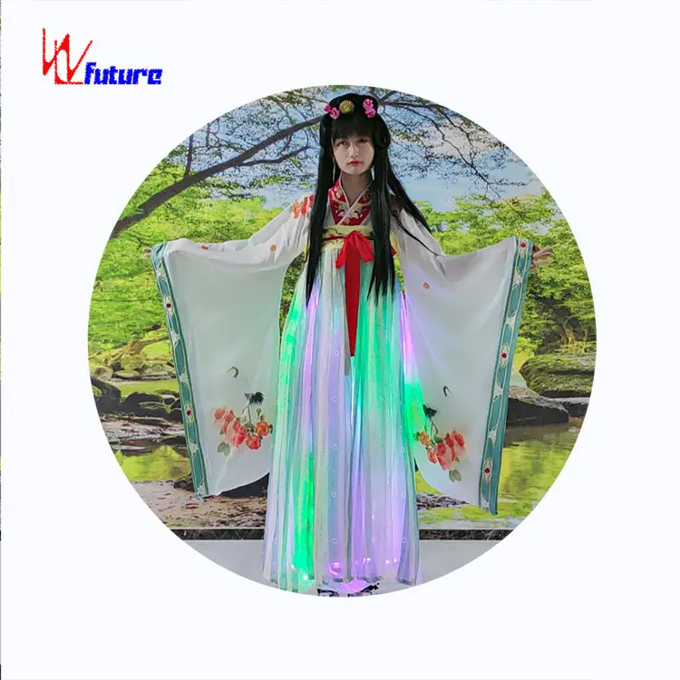 LED lung linh xi ánh sáng vẻ đẹp Hanfu guofeng nặng thêu Váy khí ngực váy mùa hè phù hợp với phong cách cổ xưa nữ người lớn