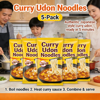 Low Fat Vegan Curry Udon Noodles Durum Wheat Sugar-Free Bulk Instant No Cook Factory Supply
