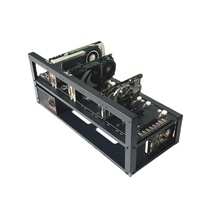 Plateforme Barebone à 8 emplacements pour GPU pleine longueur, Châssis de serveur ouvert silencieux en acier laminé à froid noir, Directement de l'usine