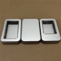 Caja Metálica Rectangular Pequeña para Teclas USB, con Tapa Transparente y Superficie Brillante, Impresa en Serigrafía