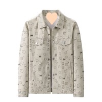 Veste en velours côtelé pour homme, collection Printemps-Automne 2025, haut de gamme, épaisse, coupe ample, polyvalente, tendance, grande taille, motif dessin animé, simple boutonnage