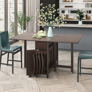 <b>Foldable</b> storage <b>dining</b> <b>table</b> and <b>chair</b> set, multi-functional home <b>table</b> and <b>chair</b> set, simple and creative complete set of - Product Image 1