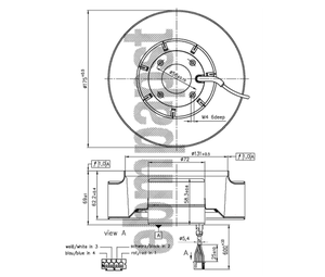 New Original Air purifier <b>blower</b> 175mm 565m3/h R1G175-AB41-64 50/60Hz centrifugal fan R1G175 series cooling fan - Product Image 4