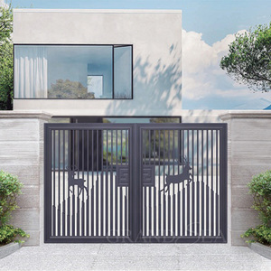American Villa Garden Entrée Portes en alliage d'aluminium Ouverture automatique Porte battante pour cour résidentielle - Product Image 3