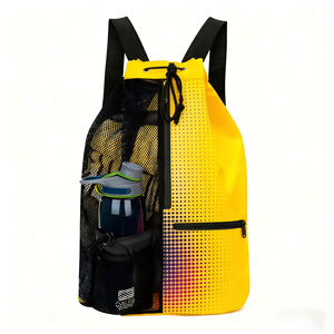 New Fashionable Ripstop Trendy Swimming Bag Mesh <strong>Drawstring</strong> <strong>Backpack</strong> with Mesh Custom <strong>Backpack</strong> Beach Gym Bag - Product Image 4