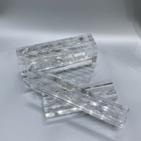 Pieds de meubles modernes en gros tiges carrées et rondes en plastique pieds de table de taille personnalisée en acrylique à bulles transparentes pour la vente en gros