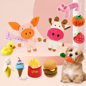 Paquete de 15 Juguetes Chirriantes para Perros, Set Económico de Juguetes de Peluche Suave para Cachorros, con Formas Variadas de Frutas y Animales, para Perros Pequeños y Medianos - Product Image 1