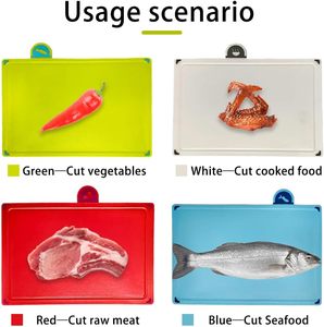 4-in-1 Classification PP Eco-Friendly Kitchen Cutting Board Set <b>Storage</b> Stand Dishwasher Safe Rectangle Shape Customized - Product Image 3