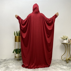 6198# Middle East Lady Thobe Hijab Prayer Bat Sleeve Robe With Hood Muslim Women Abaya Islamic Pray Dress - Product Image 5