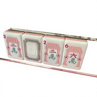 Amerikanisches Mahjong-Set 160 Teile, Tragbare Faltbare Acryl-Steine in Mintgrün und Rosa Brettspiel