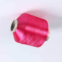 Fil de polyester texturé haute ténacité écologique et coloré, fil FDY brillant 36F, bobine pour le tricot et le tissage de ruban