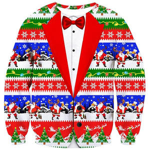 Pull <span class=keywords><strong>de</strong></span> Noël <span class=keywords><strong>moche</strong></span> pour homme, drôle, flocon <span class=keywords><strong>de</strong></span> neige, Père Noël, hilarant, imprimé, surdimensionné, doux, pull à manches longues, <span class=keywords><strong>t</strong></span>-<span class=keywords><strong>shirt</strong></span> - Product Image 1