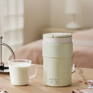 Mousseur à lait électrique 300W double mode chaud/froid, chauffe-lait, mousseur à café portable mini vert matcha - Product Image 1