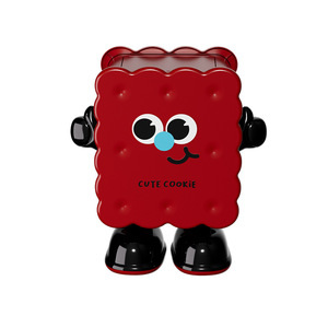 Cute Cookie Trash Can With Wheels Flip Top Indoor Storage <b>Bin</b> For Bedroom Living Room - Product Image 5