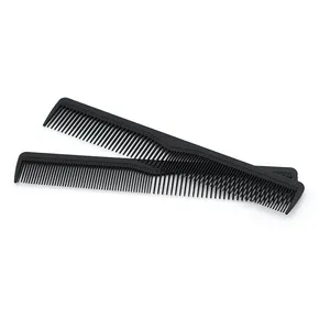 Wholesale plastic comb black blank fine wide tooth salon hair cutting comb with custom logo