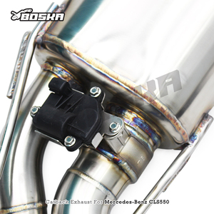 Échappement Catback avec soupape électronique, finition polie de luxe, Mercedes-Benz CLS550 V8 4.7L 2010-2016, Boska Racing, tuyau en acier inoxydable - Product Image 3