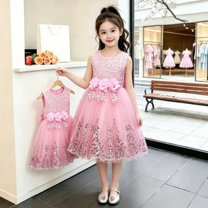 Robe de Mariage de Style Européen pour Fille, Jolies Robes Tutu d'Anniversaire pour Enfants de 2 à 12 Ans, Sans Manches - Product Image 4