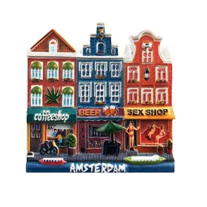 批发定制3d树脂比利时根特阿姆斯特丹荷兰纪念品磁铁冰箱磁铁旅游纪念品